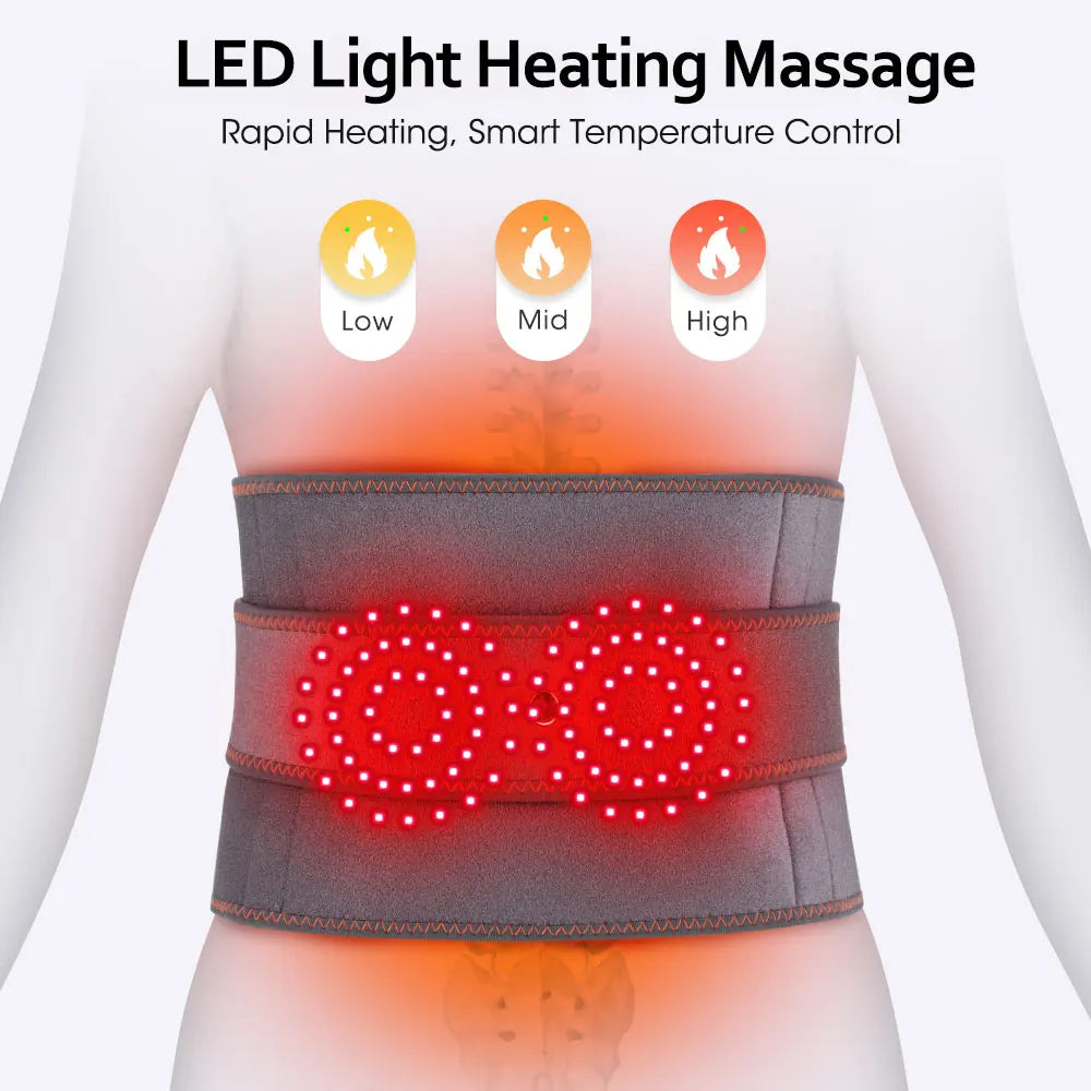 Electric Heating Waist Massager Belt – 3-Level Vibration & Heat Therapy for Back Pain Relief, Posture Support & Muscle Relaxation