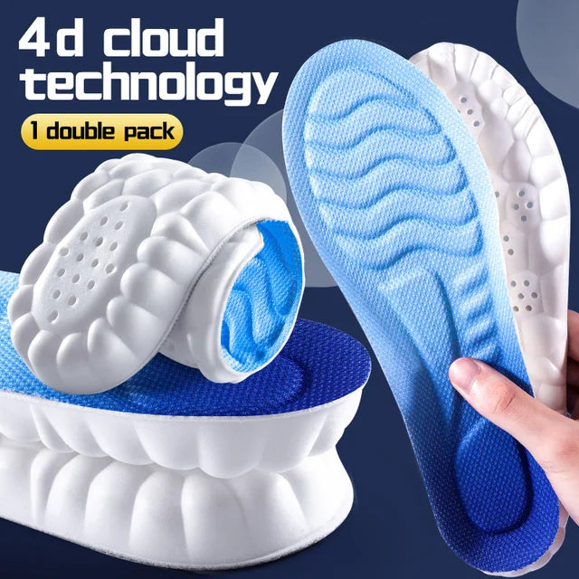 4D Massage Shoes Insoles – Super Soft Latex Sports Insoles for Running, Walking & Basketball | Arch Support Orthopedic Inserts for Men & Women Comfort