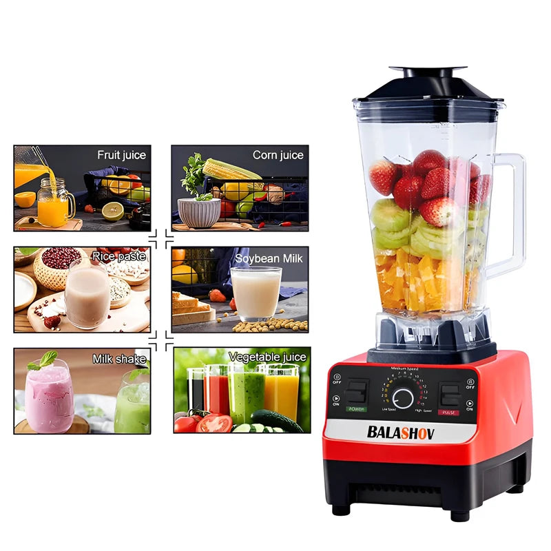 2000W Heavy-Duty Commercial Blender – High Power Smoothie Maker, Ice Crusher & Food Processor | 2L BPA-Free Jar, Stainless Steel Blades, Professional Kitchen Juicer Mixer