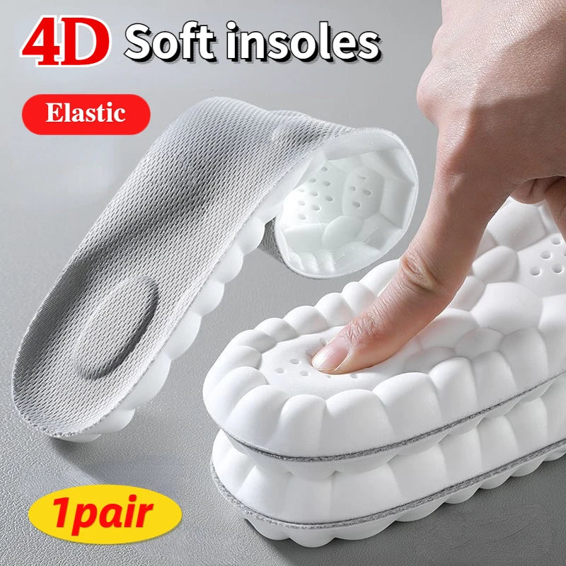 4D Massage Shoes Insoles – Super Soft Latex Sports Insoles for Running, Walking & Basketball | Arch Support Orthopedic Inserts for Men & Women Comfort