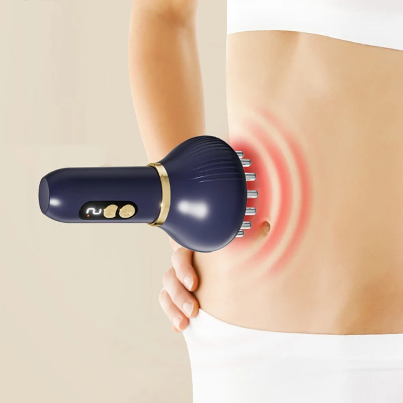 Electric Body Sculpting Massager – Handheld Lymphatic Drainage & Anti-Cellulite Device with Heat & Vibration for Legs, Belly, and Stretch Mark Reduction – White Detox Gift