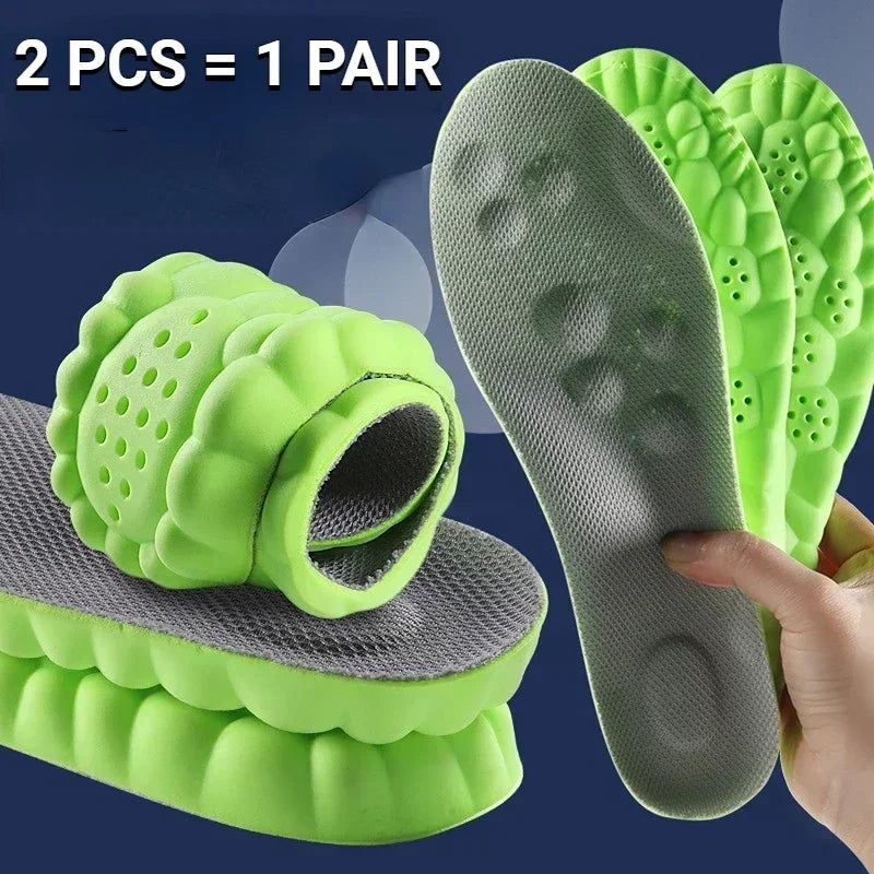 4D Massage Shoes Insoles – Super Soft Latex Sports Insoles for Running, Walking & Basketball | Arch Support Orthopedic Inserts for Men & Women Comfort
