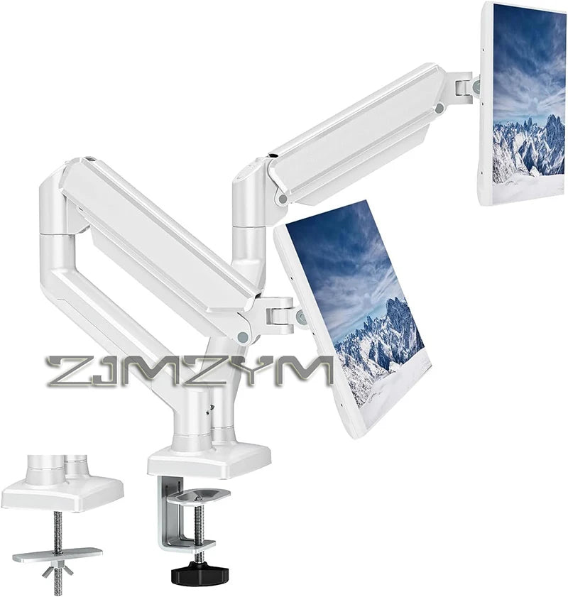 Single & Dual Monitor Mount Stand – Universal Adjustable Desktop Bracket for 13-32 Inch Screens | Gas Spring Arm, 360° Rotation, Height Adjustable & Cable Management