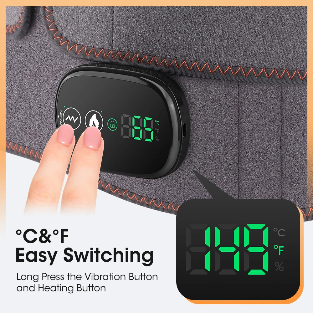 Electric Heating Waist Massager Belt – 3-Level Vibration & Heat Therapy for Back Pain Relief, Posture Support & Muscle Relaxation