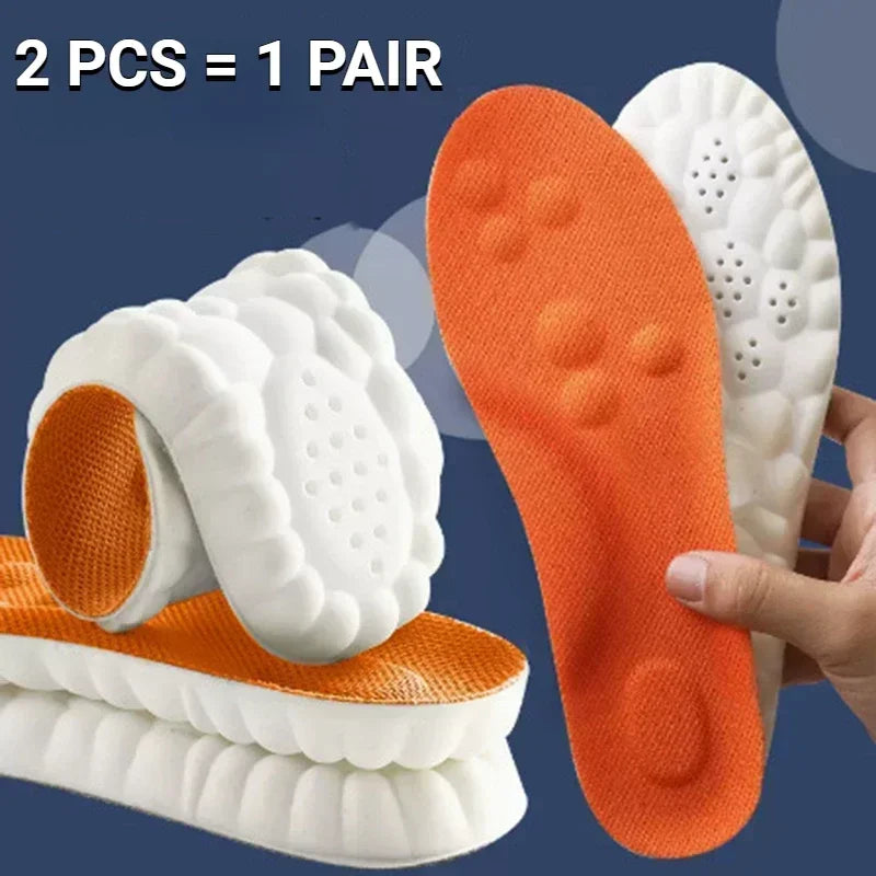 4D Massage Shoes Insoles – Super Soft Latex Sports Insoles for Running, Walking & Basketball | Arch Support Orthopedic Inserts for Men & Women Comfort