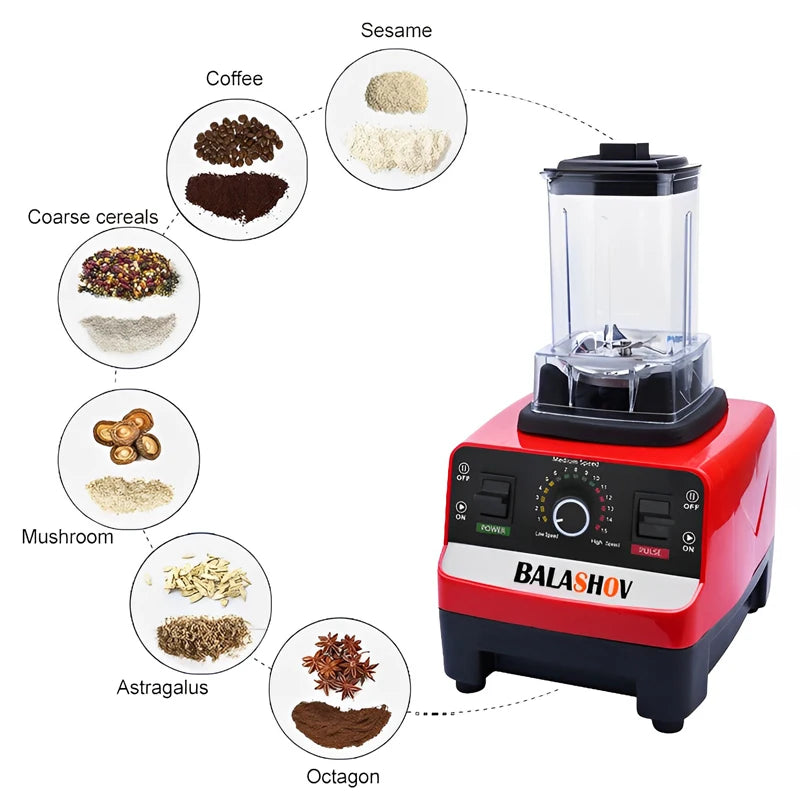 2000W Heavy-Duty Commercial Blender – High Power Smoothie Maker, Ice Crusher & Food Processor | 2L BPA-Free Jar, Stainless Steel Blades, Professional Kitchen Juicer Mixer