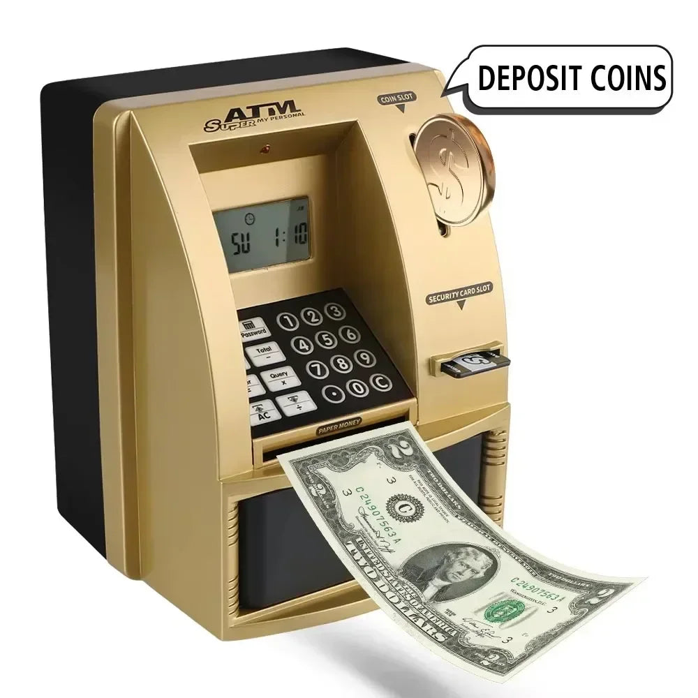 Kids Electronic ATM Piggy Bank with Password & Voice Recognition – Smart Money Saving Box with Automatic Deposit, Target Tracker, and LED Backlight | Perfect Christmas Gift