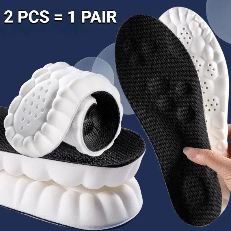 4D Massage Shoes Insoles – Super Soft Latex Sports Insoles for Running, Walking & Basketball | Arch Support Orthopedic Inserts for Men & Women Comfort