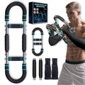 Adjustable Twister Arm Trainer - 9 Levels Chest Workout Equipment for Men, Upper Body Power Bar with Foam Wrist Sleeves, Portable Muscle Trainer for Home Gym