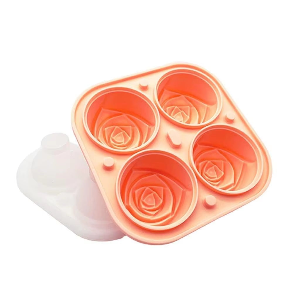 3D Rose Ice Cube Molds – Silicone Flower Shape Ice Maker for Cocktails, Whiskey & Juice | Elegant Reusable Ice Tray for Parties & Home Bar