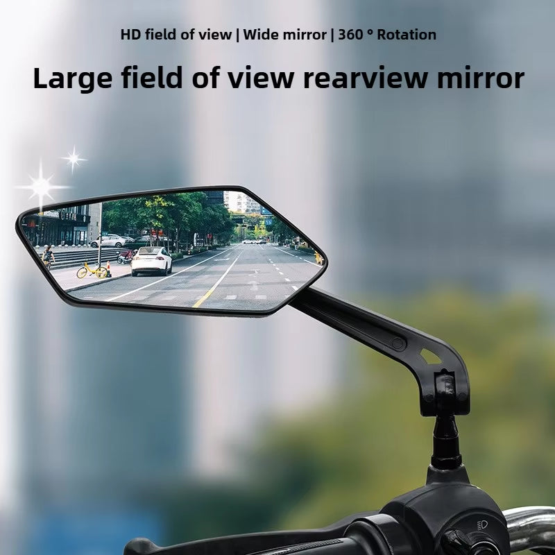 Universal Bike Rearview Mirror: HD Adjustable Handlebar Safety Mirror for Bicycle, Electric Scooter & Cycling | 360° Rotatable Rear View Accessory