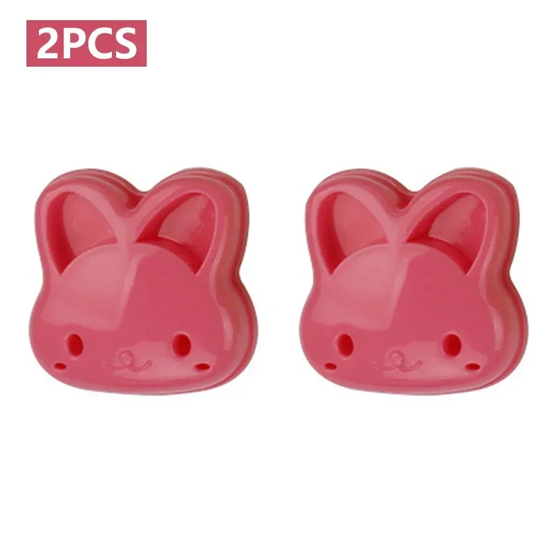 2PCS Sandwich Cutter Mould Set – Cute Bear, Cat, Rabbit & Car Shapes | Kids Bento Bread & Cookie Cutters, Food-Grade Baking Tools for Fun Lunches & Snacks