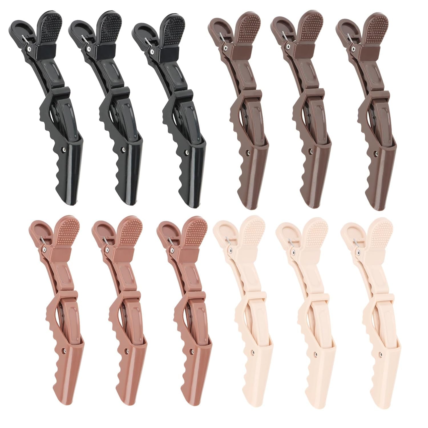 12pcs Pink Alligator Hair Clips for Styling & Sectioning, No Crease Duck Bill Clips for Makeup, Salon Hair Clips for Thin & Thick Hair Women Girls