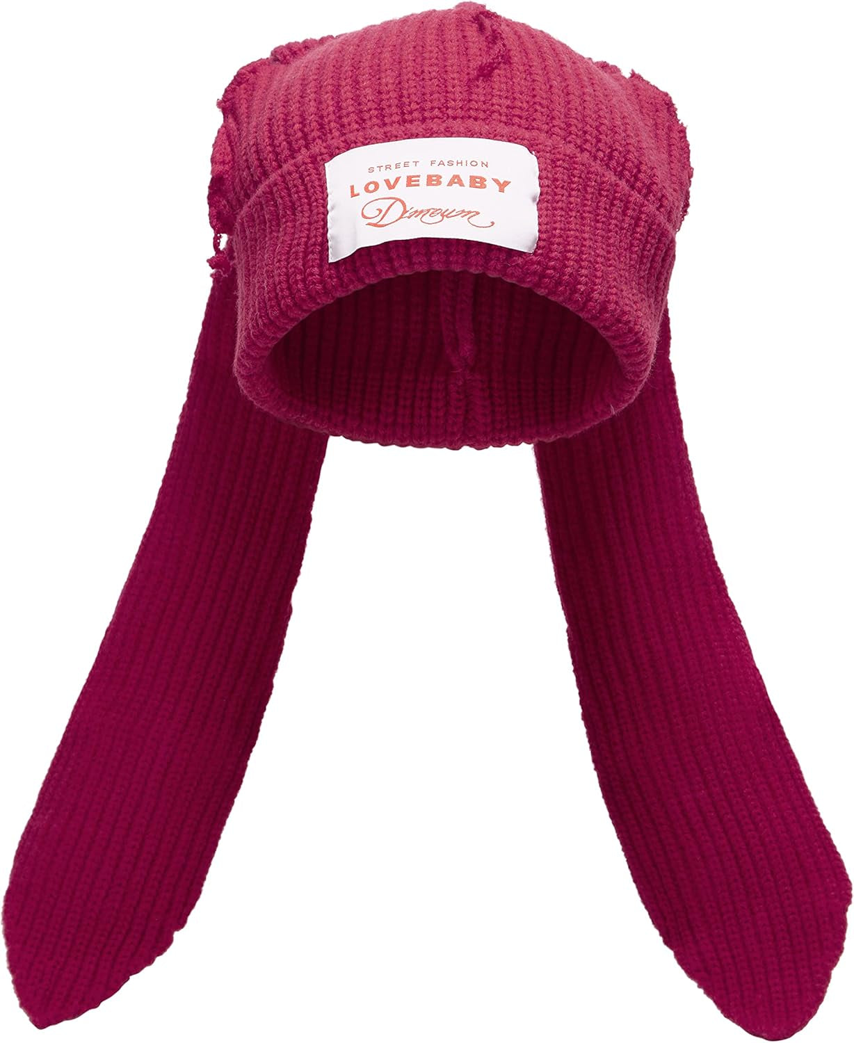 Cute Bunny Ears Knit Beanie - Long Ear Rabbit Crochet Hat, Soft Fluffy Winter Skull Cap for Women & Girls, Warm Slouchy Outdoor Ear Cover & Funny Costume Hat