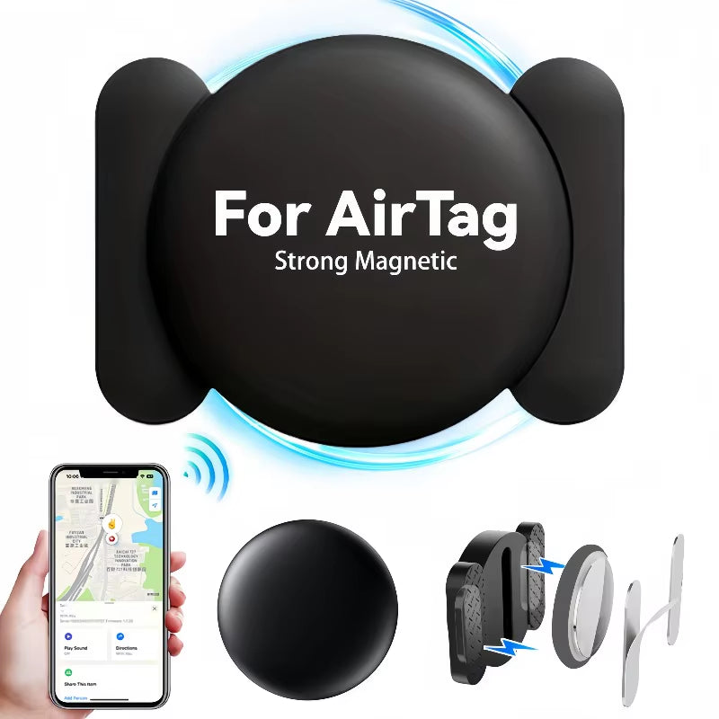 Magnetic Smart Tag Locator for Apple AirTag – Mini GPS Tracker with Strong Magnet for Car, Motorcycle & Valuables | Anti-Lost Bluetooth Device Compatible with Find My App