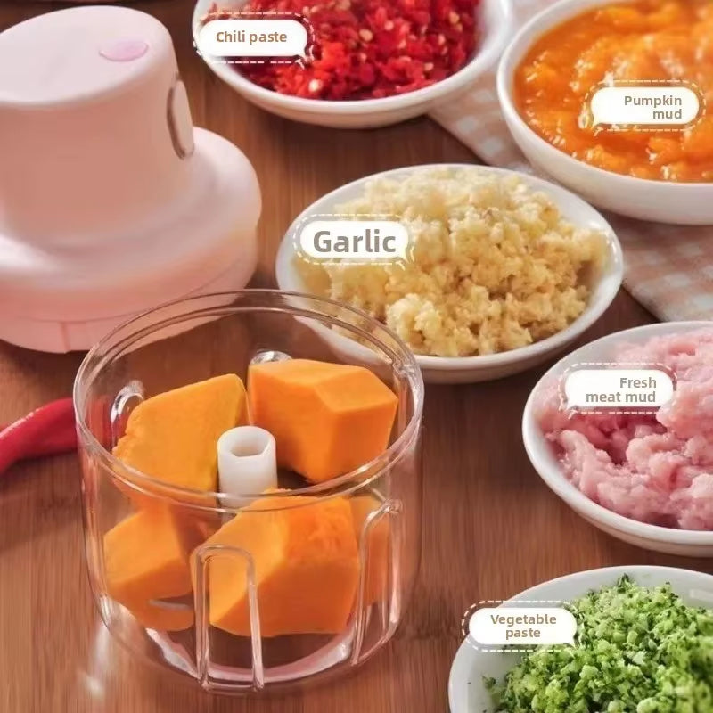 Mini Electric Garlic Chopper & Food Grinder – Portable USB Rechargeable Crusher for Garlic, Ginger, Vegetables & Baby Food – Durable, Easy to Clean Kitchen Tool