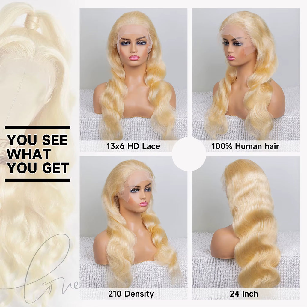 613 Blonde Body Wave Lace Wig – 13x4, 13x6 & 360 HD Lace Frontal | Ready & Go Glueless Vietnamese Raw Human Hair Wig for Natural Look & Easy Install
