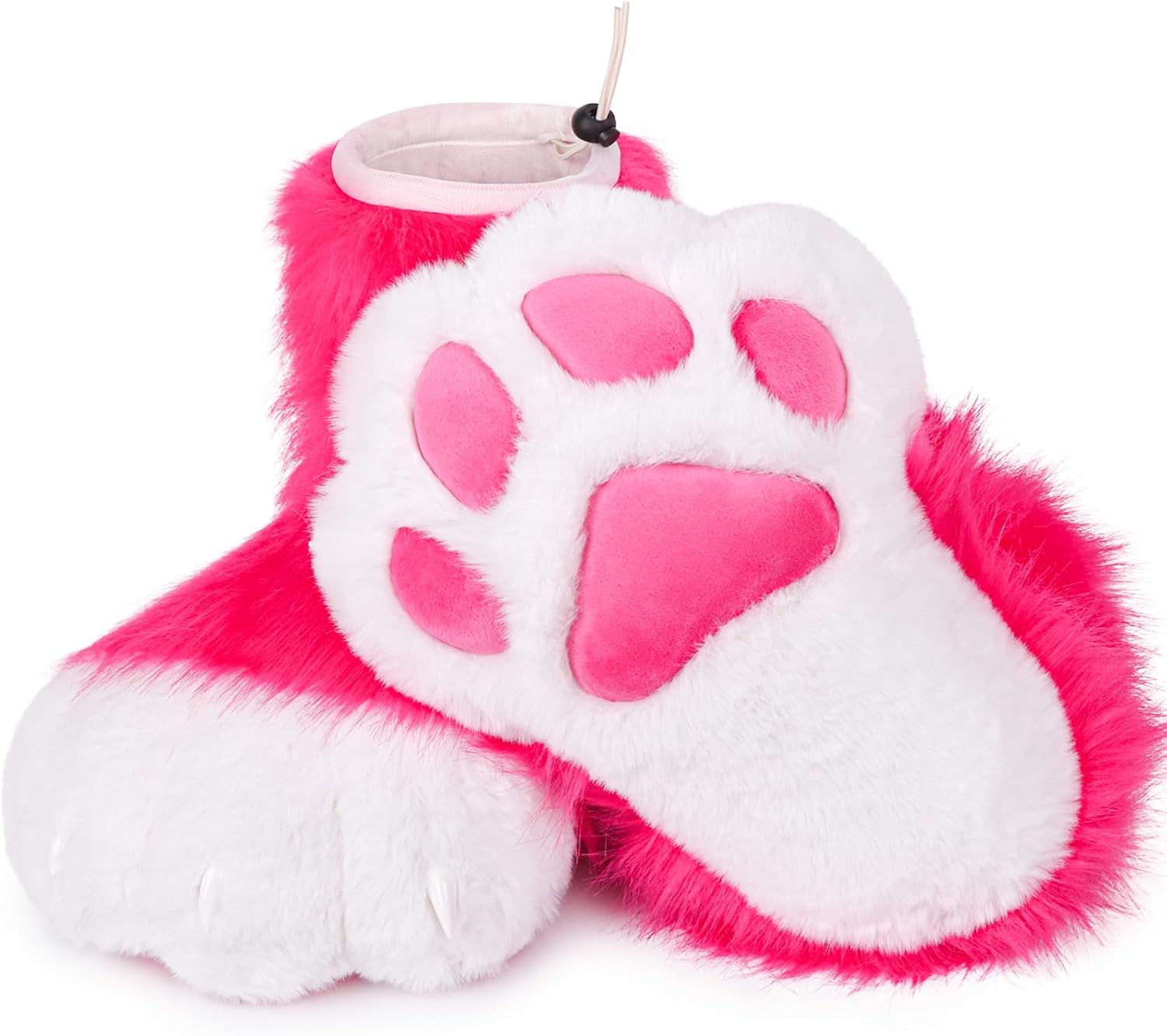 Cosplay Cat Furry Paw Shoes for Adults, Animal Claw Slippers, Fursuit Feet Accessories, Plush Costume Footwear for Halloween, Anime, Roleplay
