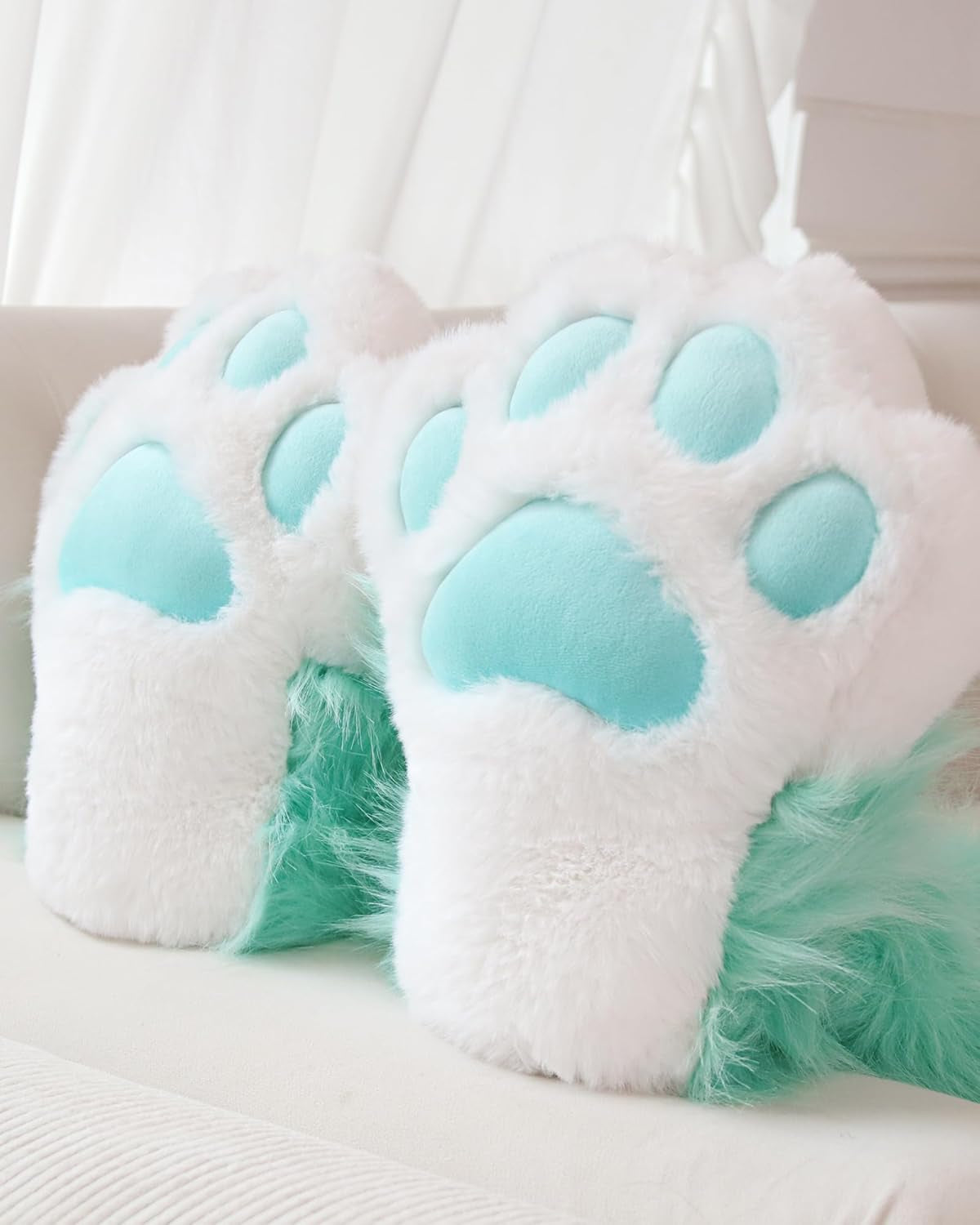 Cosplay Cat Furry Paw Shoes for Adults, Animal Claw Slippers, Fursuit Feet Accessories, Plush Costume Footwear for Halloween, Anime, Roleplay