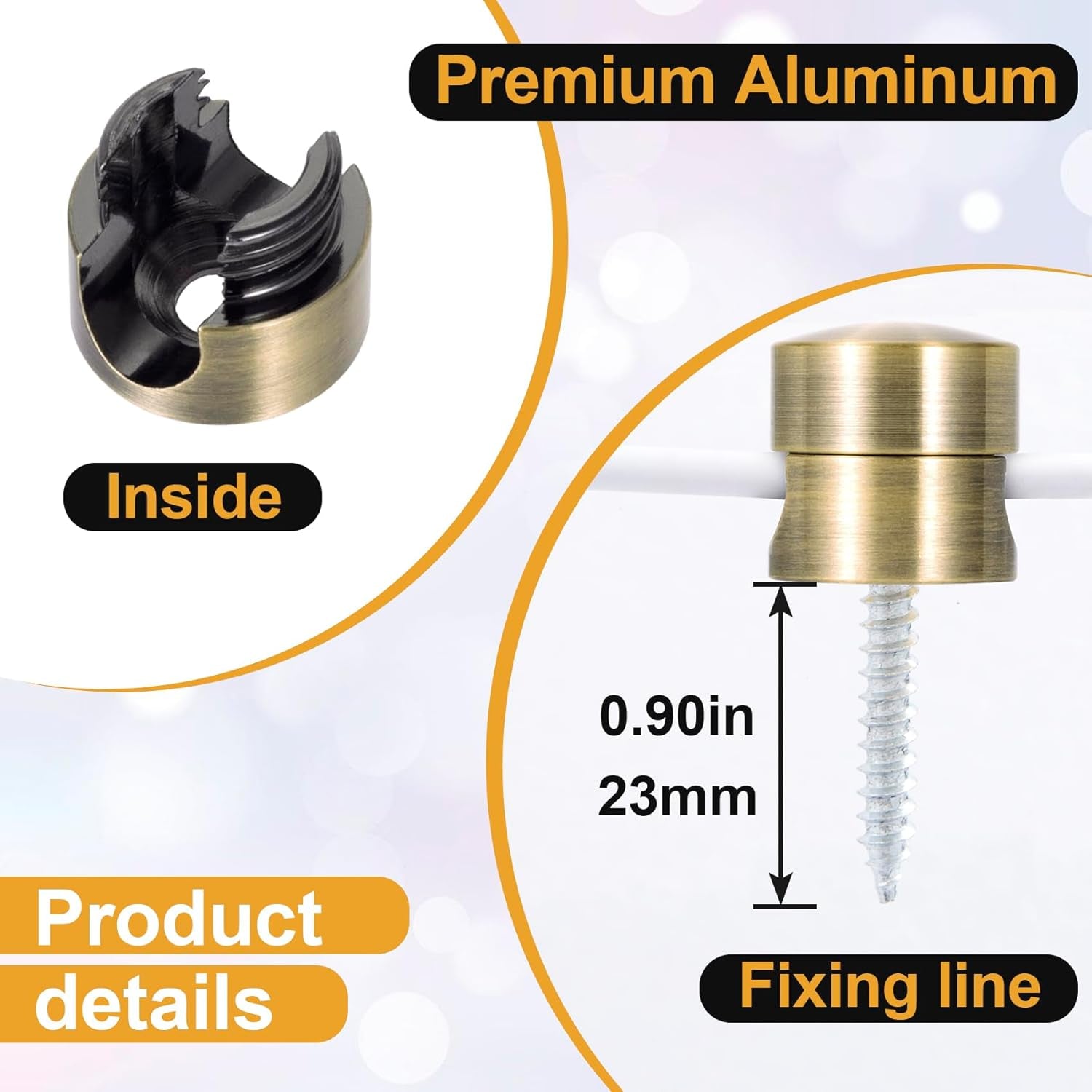 3Pcs Aluminum Cable Anchors - Gun Metal Adjustable Cord Holder, Heavy-Duty Adhesive Wire Organizer for Desk & Nightstand, Pro Charger Cable Management Clips