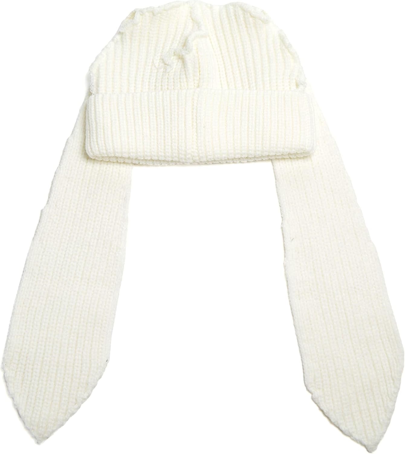 Cute Bunny Ears Knit Beanie - Long Ear Rabbit Crochet Hat, Soft Fluffy Winter Skull Cap for Women & Girls, Warm Slouchy Outdoor Ear Cover & Funny Costume Hat