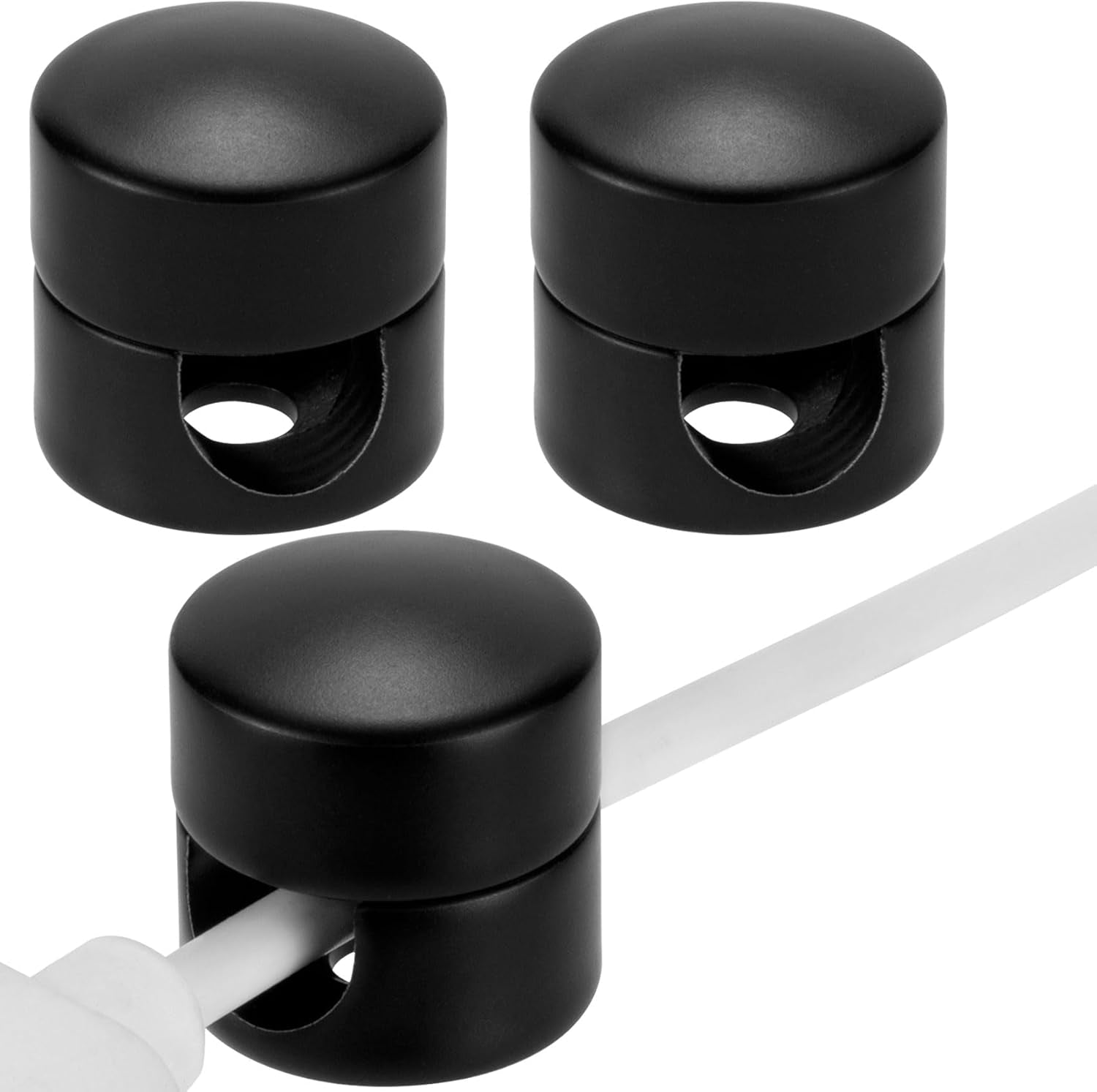 3Pcs Aluminum Cable Anchors - Gun Metal Adjustable Cord Holder, Heavy-Duty Adhesive Wire Organizer for Desk & Nightstand, Pro Charger Cable Management Clips