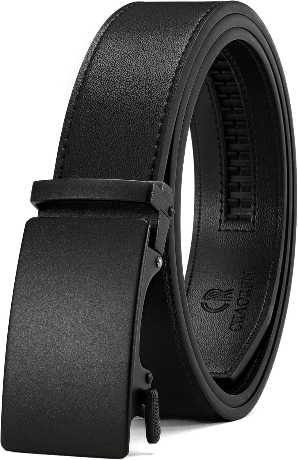 Men’s Leather Ratchet Belt 35mm, Adjustable Trim-to-Fit Waist Belt with Automatic Buckle, Micro-Adjust Comfort for Dress, Jeans & Casual Wear