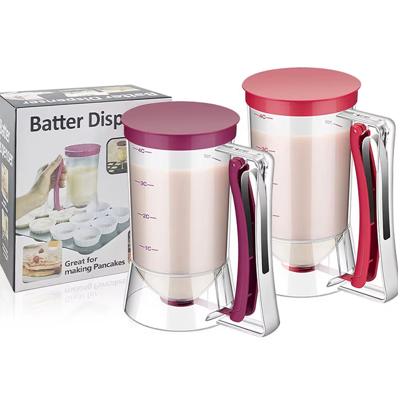 Batter Dispenser Cup for Cupcakes, Pancakes, Cookies & Cakes – Easy Pour Measuring Cup with Handle for Mess-Free Baking & Perfect Portions