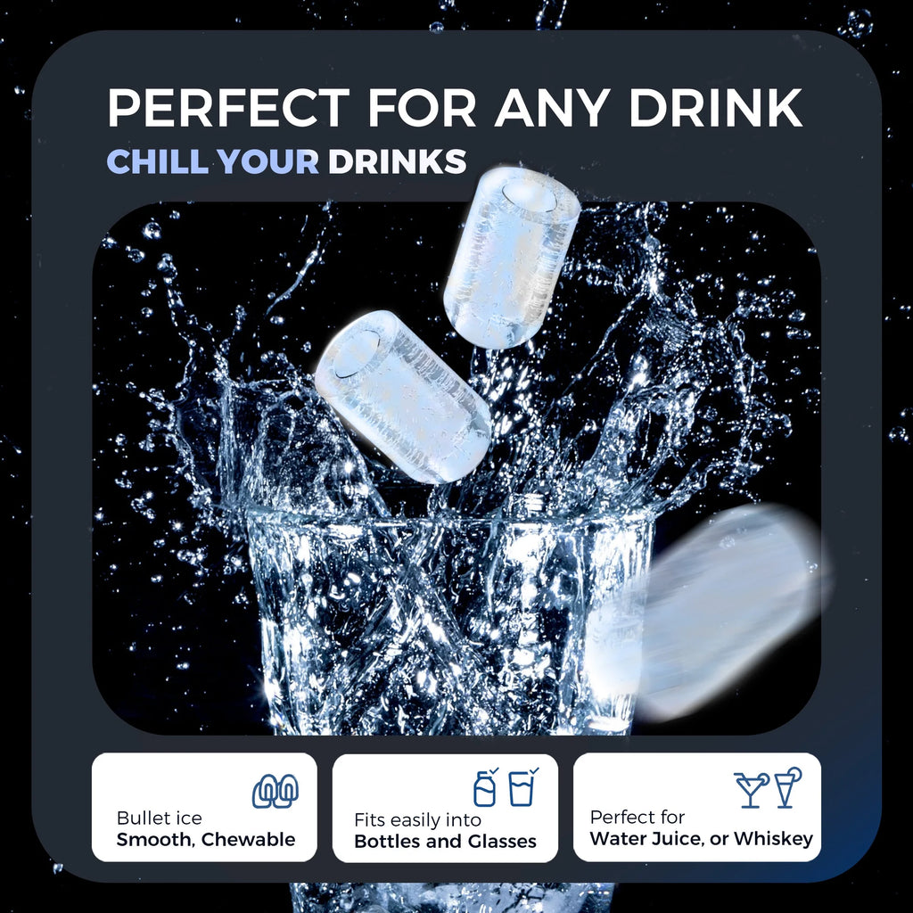 Countertop Ice Maker Machine – Portable Bullet Ice Maker with One-Button Operation, Auto-Cleaning & Quiet 6-Minute Ice Cycle