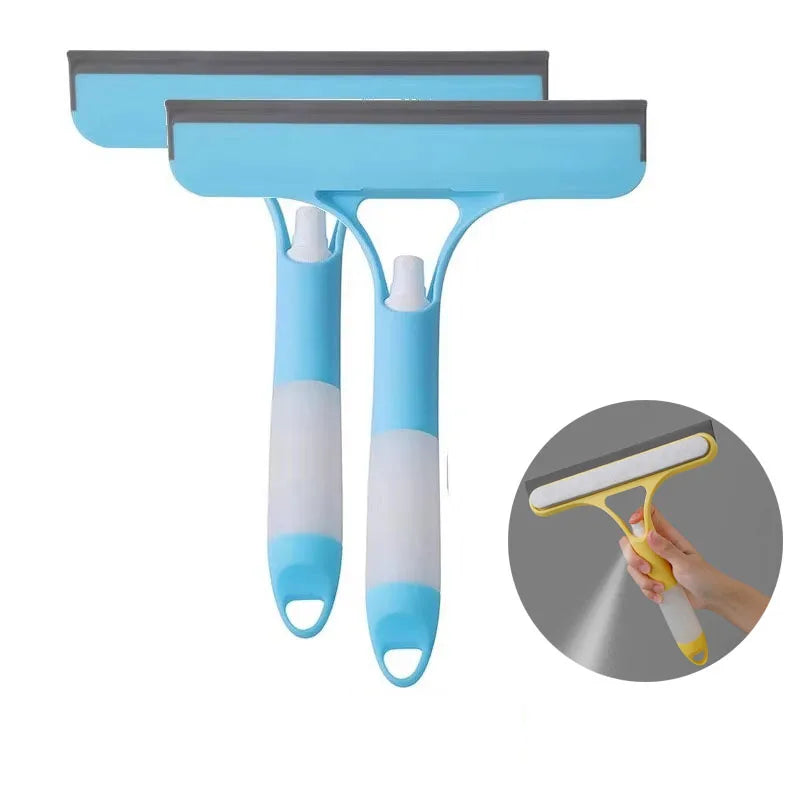 3-in-1 Window Cleaning Squeegee with Spray Bottle & Microfiber Scrubber – Multi-Function Glass Cleaner Tool for Windows, Mirrors & Cars | Streak-Free Shine & Easy Cleaning