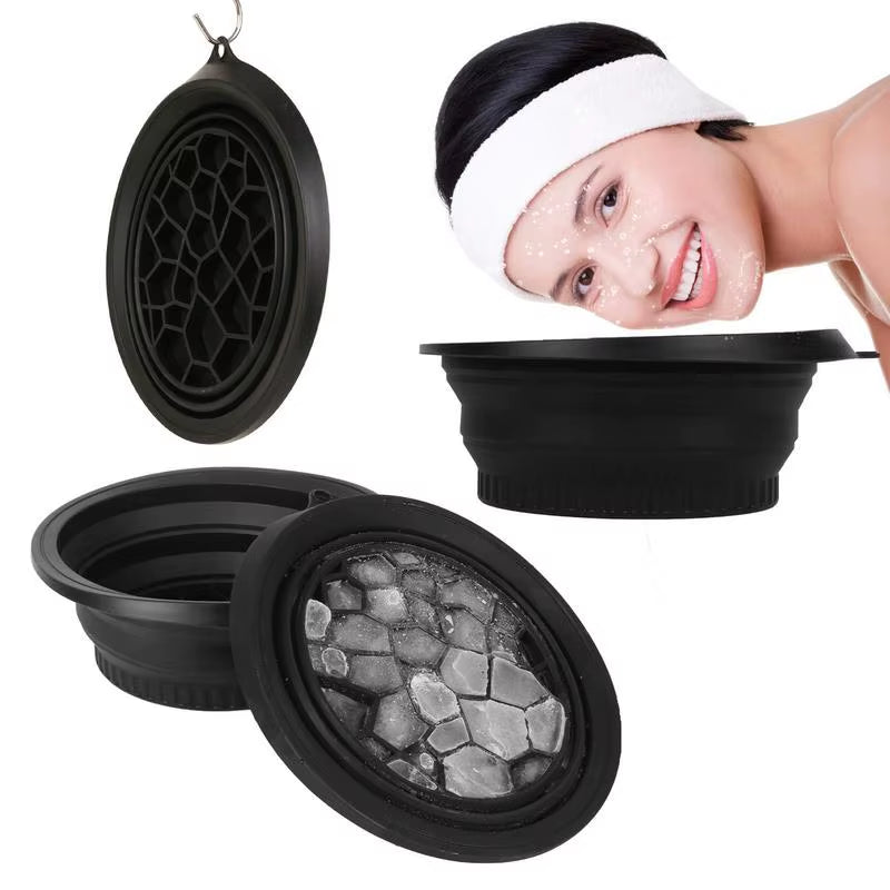 Portable Face Ice Bath Bowl for Facials – Folding Cold Plunge Basin for Pore Tightening, Puffiness Reduction & Glowing Skin | Reusable Facial Ice Bowl for Home & Travel Skincare