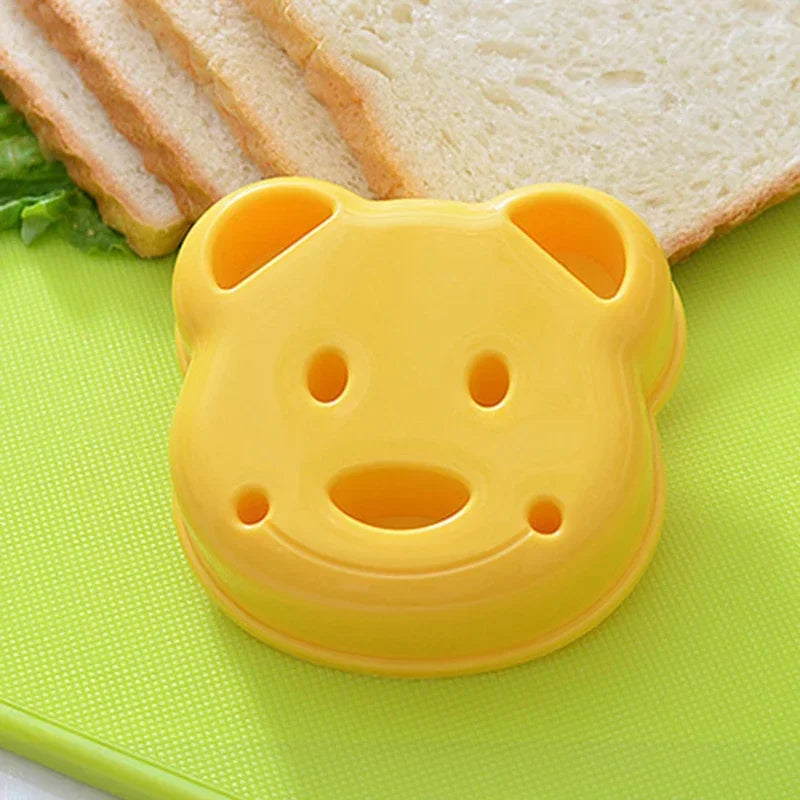 2PCS Sandwich Cutter Mould Set – Cute Bear, Cat, Rabbit & Car Shapes | Kids Bento Bread & Cookie Cutters, Food-Grade Baking Tools for Fun Lunches & Snacks