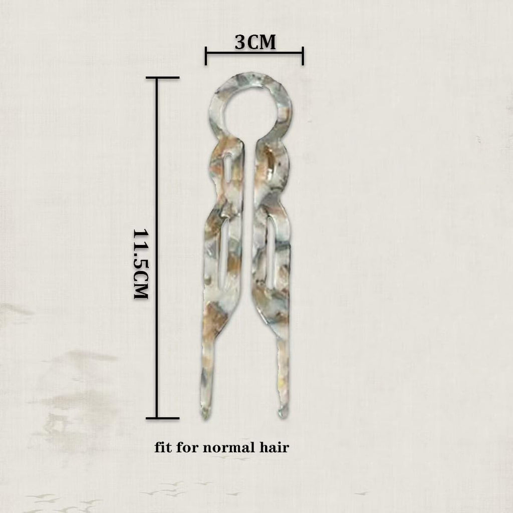 Prestige French Hair Pins Set of 3, Elegant Acetate Hair Clips for Women, Non-Slip Updo Hair Accessories for Thin Thick Hair, Everyday & Special Occasions