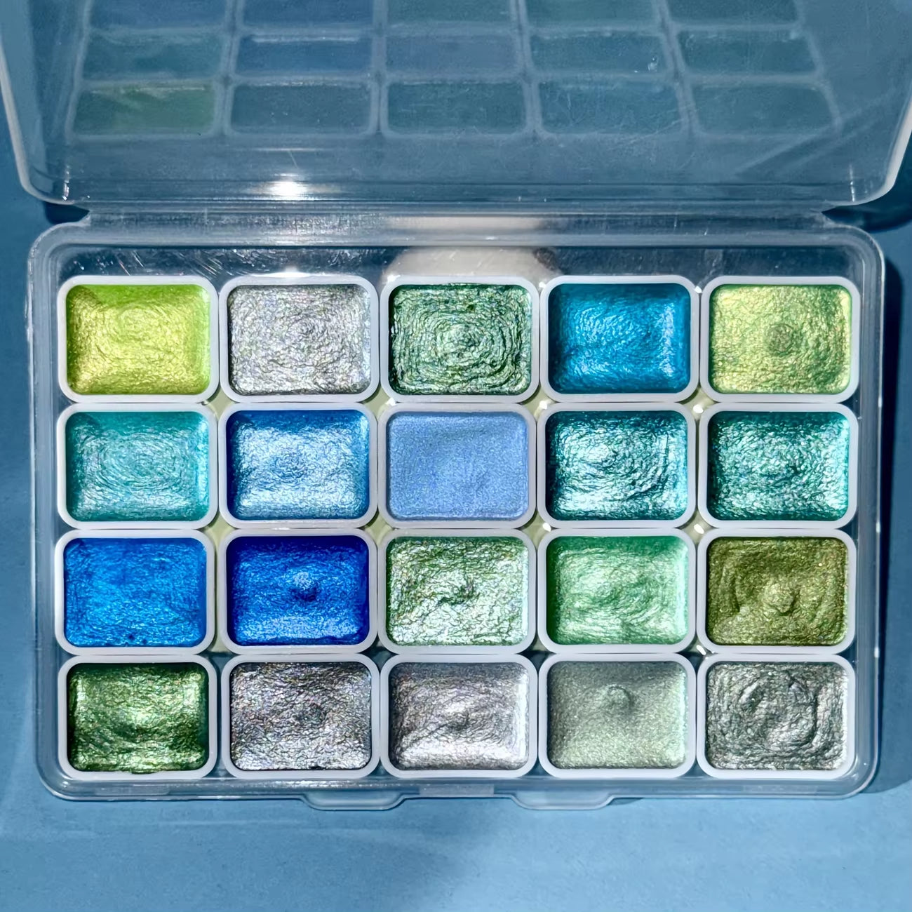 20 Color Pearl Watercolor Pigment, Solid Packaging for Traditional Chinese Painting, Tangka Calligraphy, Color Painting