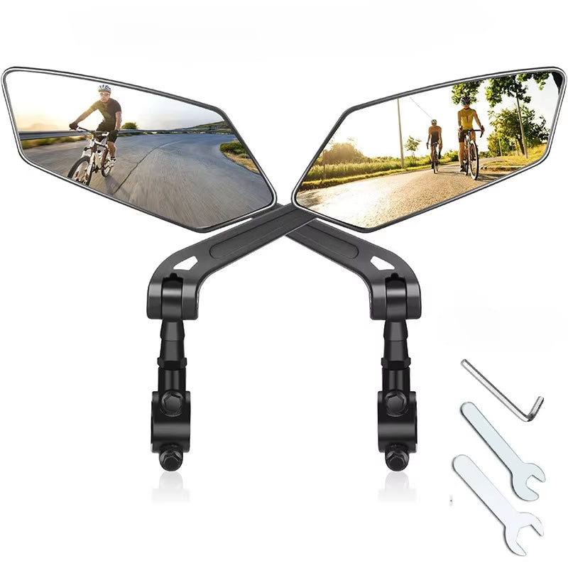 Universal Bike Rearview Mirror: HD Adjustable Handlebar Safety Mirror for Bicycle, Electric Scooter & Cycling | 360° Rotatable Rear View Accessory