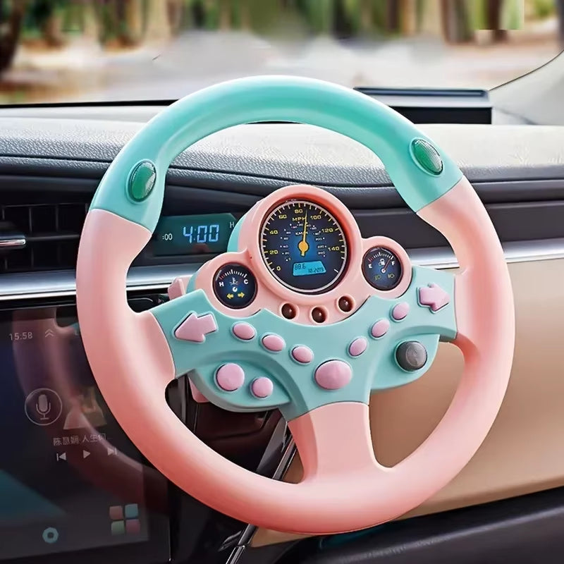 Kids Steering Wheel Backseat Driving Toy with Lights & Music – Interactive Pretend Play Steering Wheel for Toddlers & Preschoolers | Fun Car Ride Simulation Gift