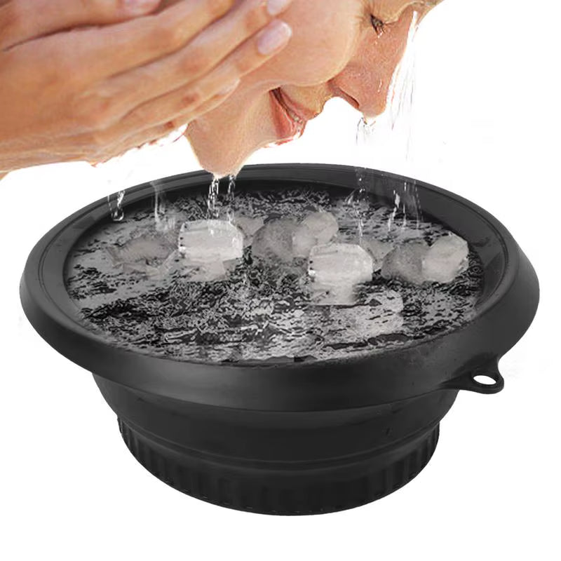 Portable Face Ice Bath Bowl for Facials – Folding Cold Plunge Basin for Pore Tightening, Puffiness Reduction & Glowing Skin | Reusable Facial Ice Bowl for Home & Travel Skincare