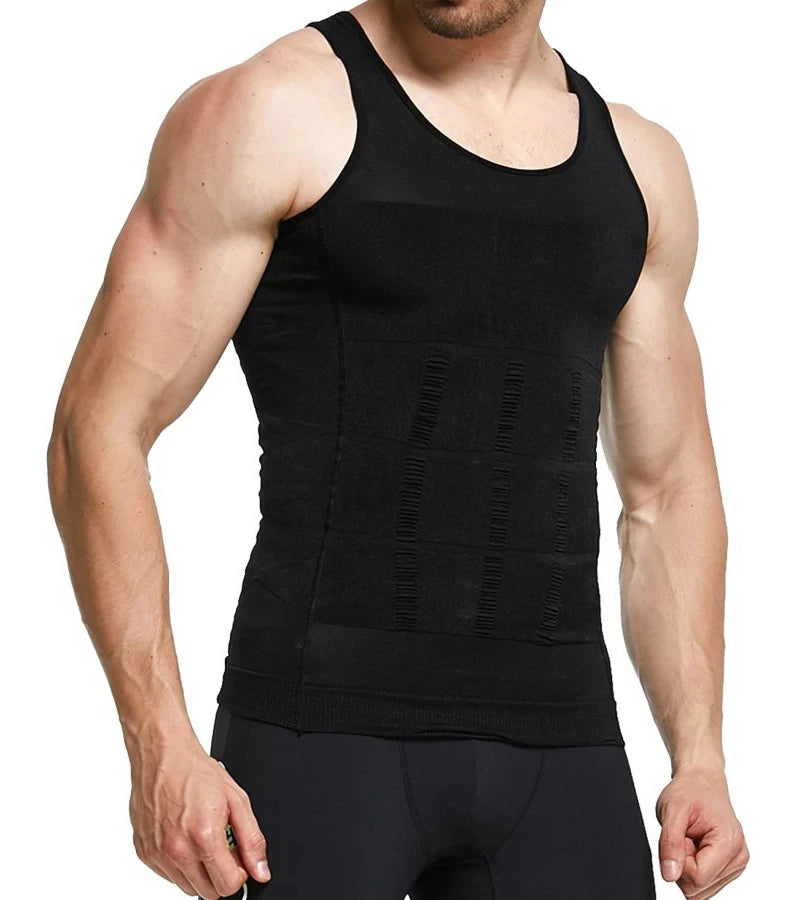 Men’s Slimming Body Shaper Vest – Tummy Control Waist Cincher Compression Undershirt for Belly Fat, Posture Support & Confidence Boost