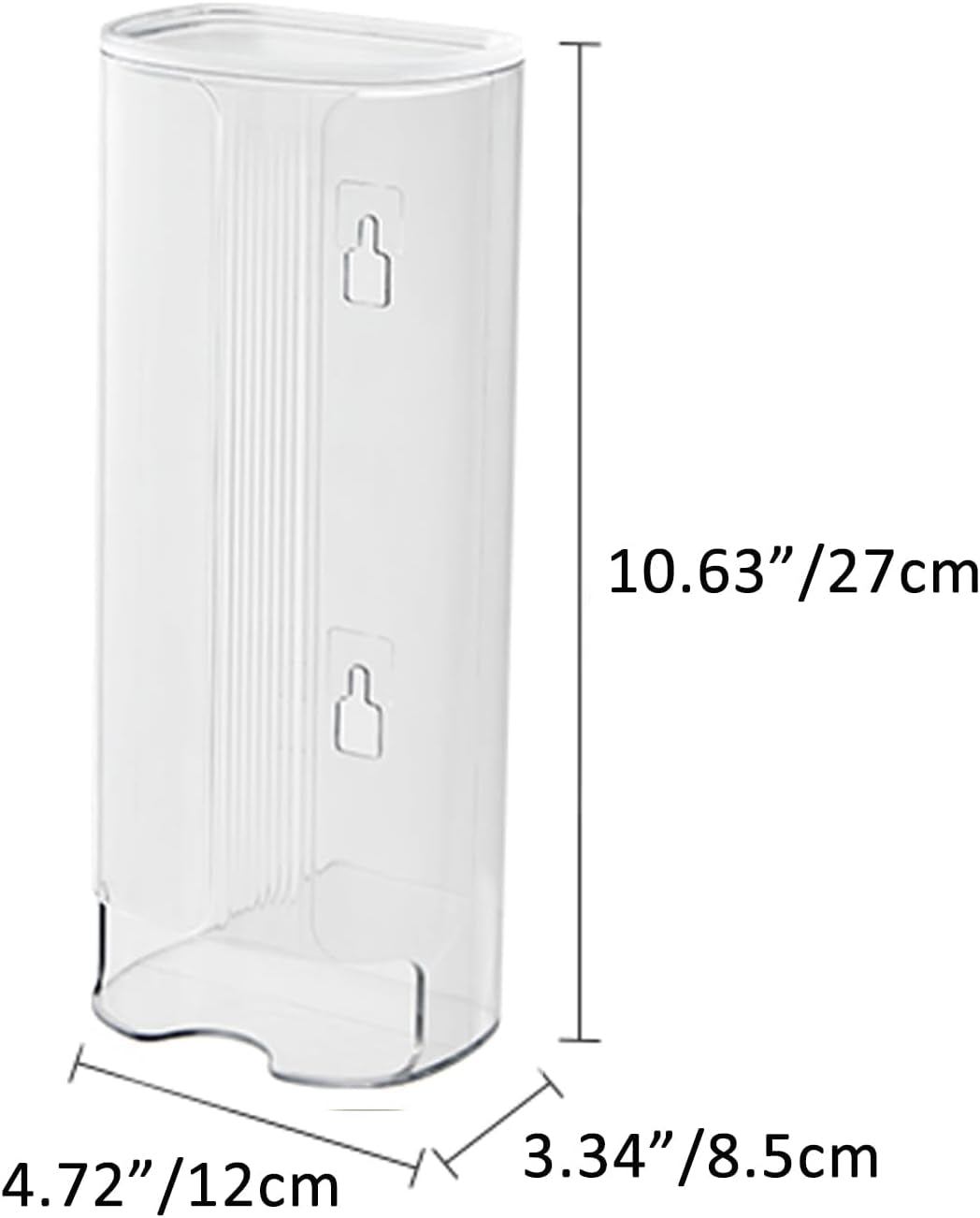 Wall Mount Plastic Bag Dispenser & Sock Organizer - Clear Grocery Bag Holder, Underwear & Tie Storage Bin, Space-Saving Kitchen Bag Saver with Adhesive Mount