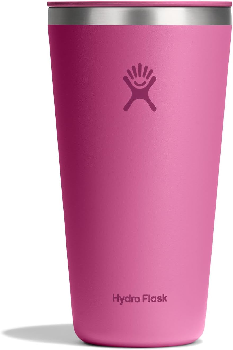 28oz Insulated Straw Tumbler with Leak-Resistant Lid, Stainless Steel Cupholder Friendly Cold Drink Cup for Smoothies, Water & Iced Coffee